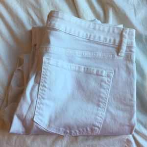 Loft Curvy Straight White Jeans